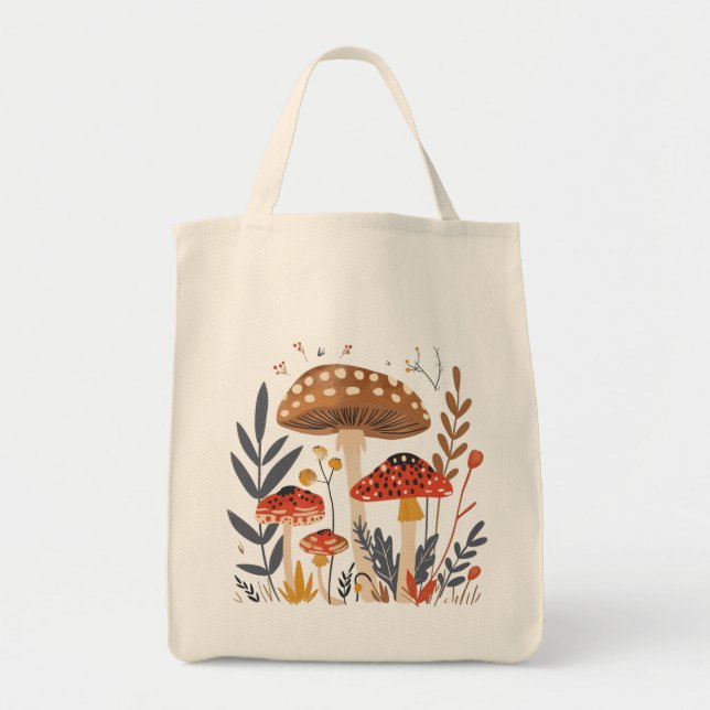 Mushrooms Shoulder Tote Bag (Devant)