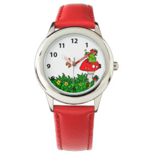 Mushrooms und Frosch Armbanduhr