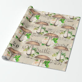 Mushrooms Woodland Antike Boletus Musiknoten Geschenkpapier