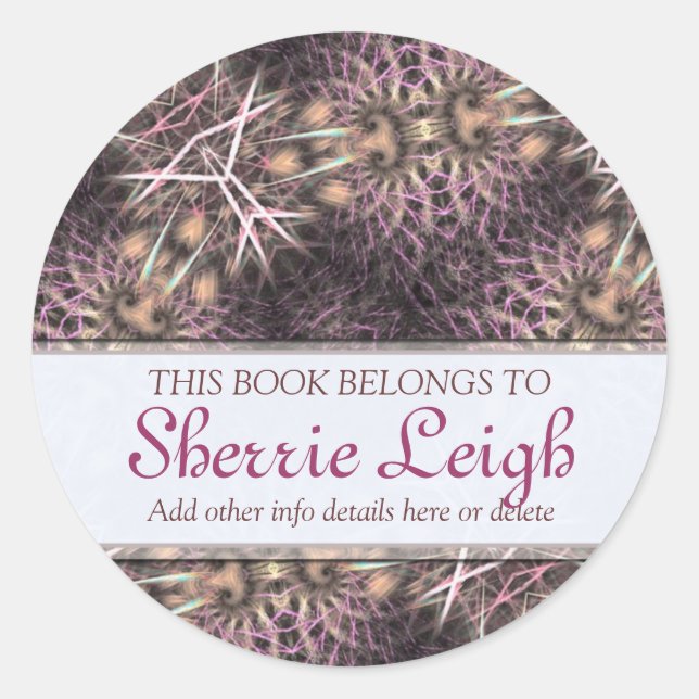 Mushrumia Fraktale Buchzeichen Runder Aufkleber (Vorderseite)