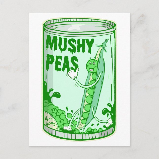 Mushy Peas Pop Art Postkarte (Vorderseite)