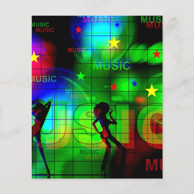 music-163256 BRIGHT NEON LIGHTS FARBEN MUSIC DANCI Flyer (Vorne)