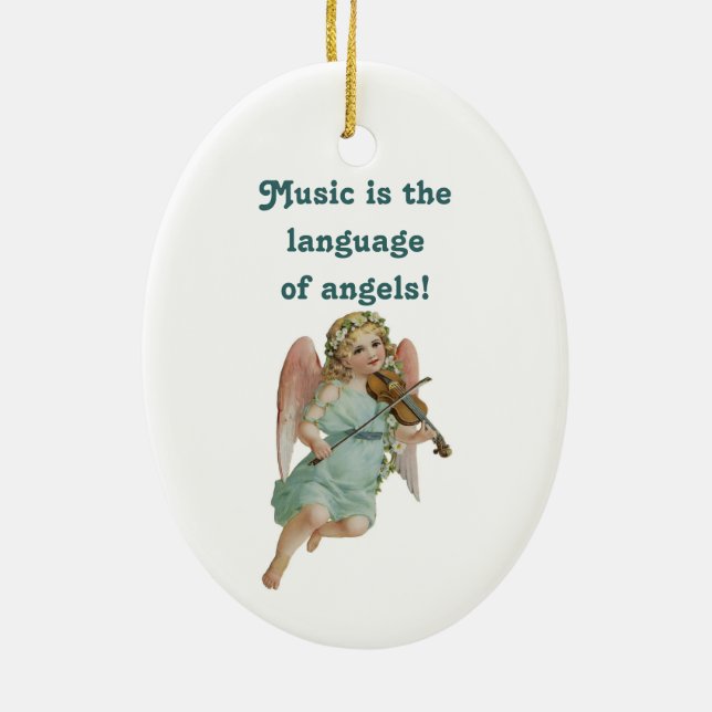 Music Angel Ornament With Poem (Hinten)