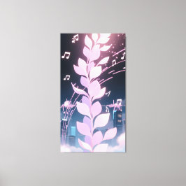 Music animation petals swaying rhythm leinwanddruck