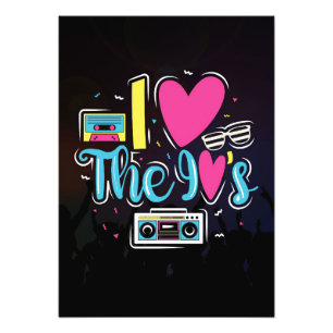 Music Art 90s Retro Cassette-Party Fotodruck