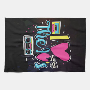 Music Art 90s Retro Cassette-Party Geschirrtuch