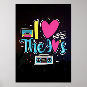 Music Art 90s Retro Cassette-Party Poster