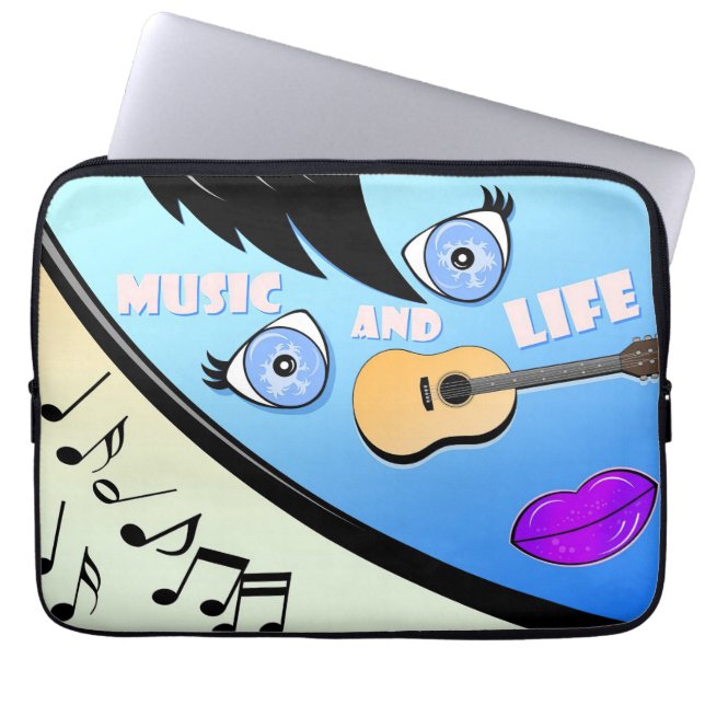 Music Art Music and Life Laptopschutzhülle (Vorderseite)
