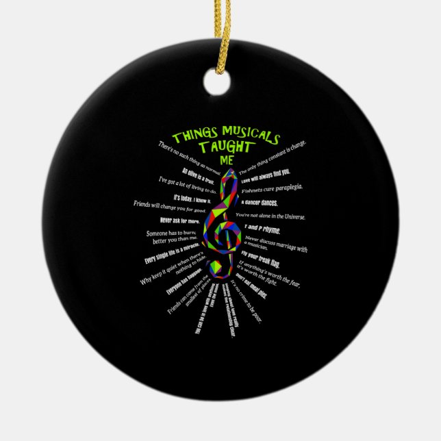 Music Atre Things Musicals hat mir Schauspieler 3  Keramik Ornament (Vorne)