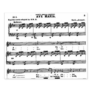 Music Bach Gounod Ave Maria Vocal Gummistempel