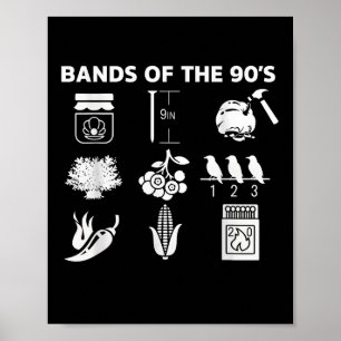 Music Bands Icons Pop Culture Funny Retro Grap Poster