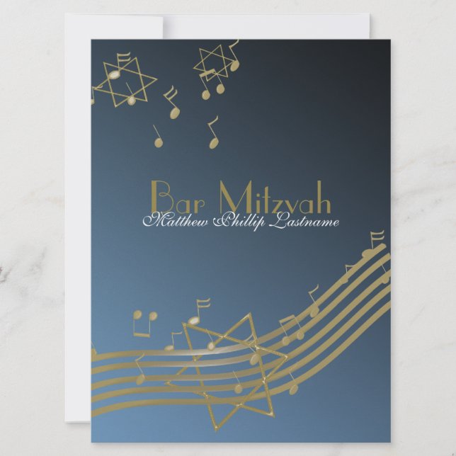 Music Bar Mitzvah 8,75 Einladung (Vorderseite)