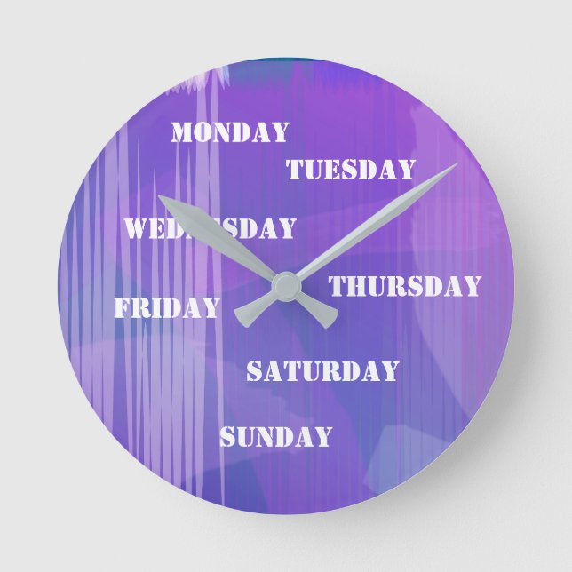 Music Beat Lila Wall Clock Runde Wanduhr (Vorderseite)