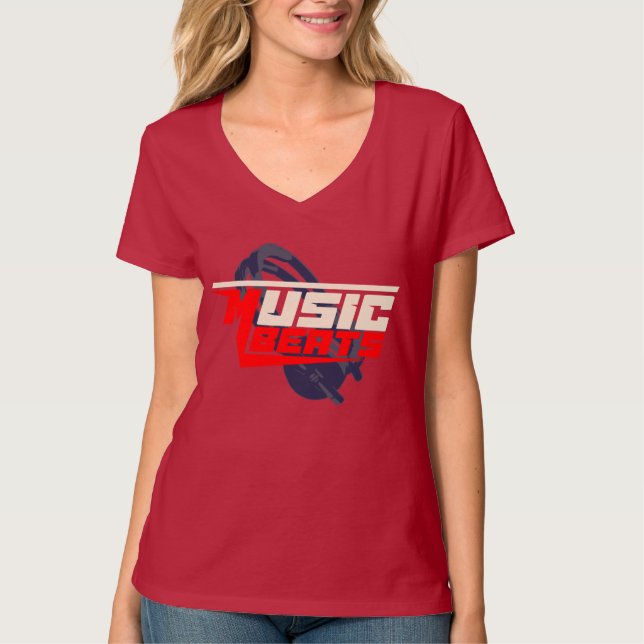 Music Beats Kopfhörer-Audio dj T-Shirt (Vorderseite)