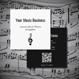 Music Bildung Treble Clef QR-Codelehrer Quadratische Visitenkarte