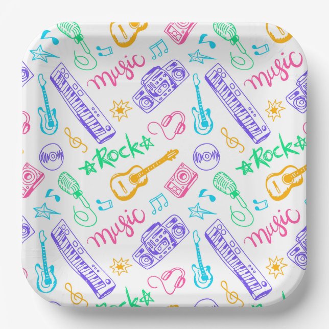 Music Birthday Party Pappteller (Vorderseite)