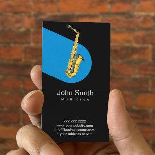 Music Blue Jazz Saxophone Musiker Dark Visitenkarte