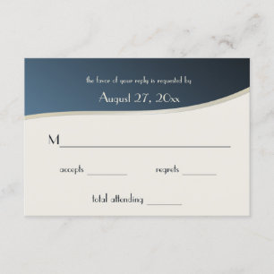 Music Blue und Gold Bar Mitzvah Response Card RSVP Karte