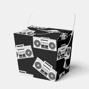 Music Boombox Print Art Muster Boomboxen Schwarz Geschenkschachtel
