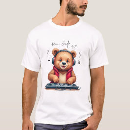 Music Boy, Happy Grizzly Bär DJ T - Shirt, Party T-Shirt