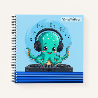 Music Boy, Happy Octopus DJ Party Notizbuch