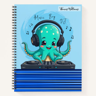 Music Boy, Happy Octopus DJ Party Notizbuch