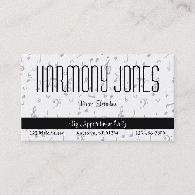 Music Business Card Visitenkarte (Vorderseite)
