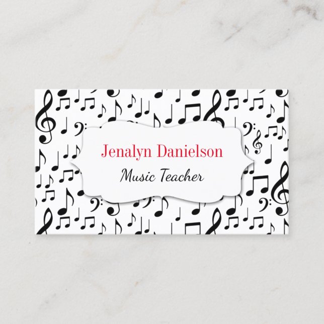 Music Business Cards Musiklehrer Visitenkarte (Vorderseite)