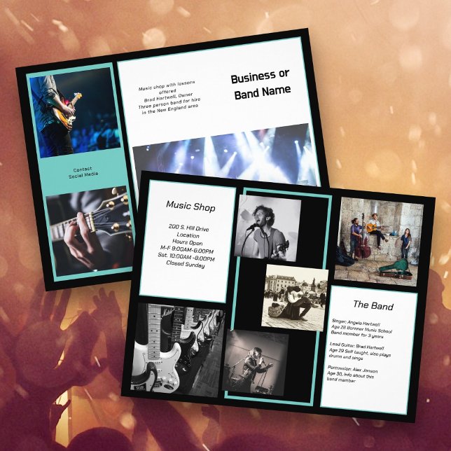 Music Business Trifold Photo Collage Flyer (Von Creator hochgeladen)