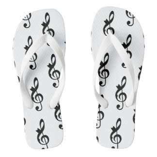Music Cat Clef Flip Flops