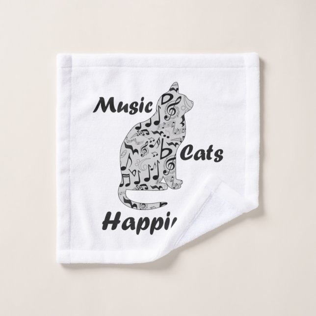 Music Cats Happy - Cat Lover Musician Waschlappen (Waschlappen)