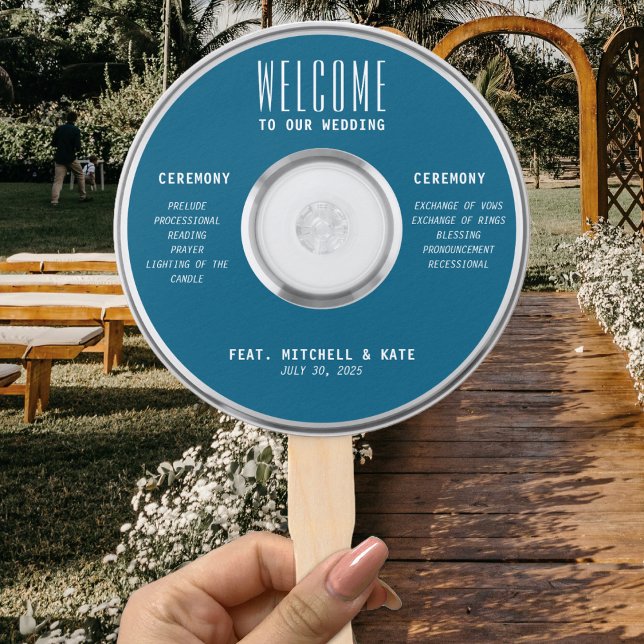 Music CD Blue Wedding Fächer (Music CD Blue Wedding Hand Fan
)