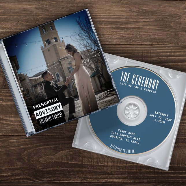 Music CD Case Album Cover Blue Wedding Einladung (Von Creator hochgeladen)