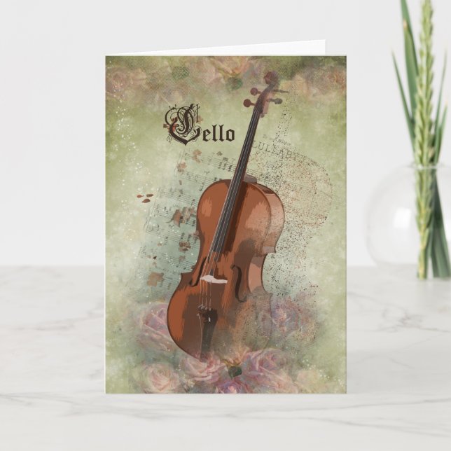 Music CELLO - Grußkarte Karte (Vorderseite)