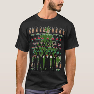 Music Choir Red Green Weihnachtsbaum T-Shirt