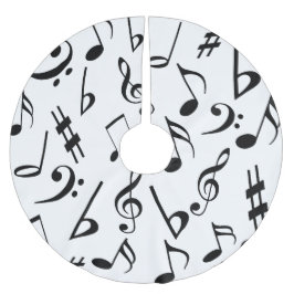 Music Christmas Tree Skirt : Schwarz und Weiß Polyester Weihnachtsbaumdecke
