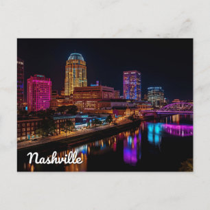 Music City Nashville Nachtlandschaft Postkarte