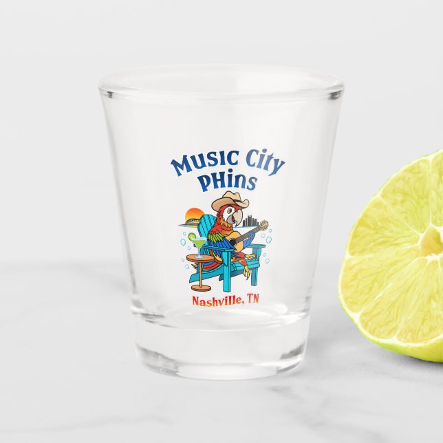 Music City Phins Shot Glass Schnapsglas (Vorderseite)