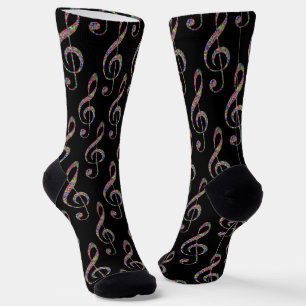 Music Clef Muster Socken