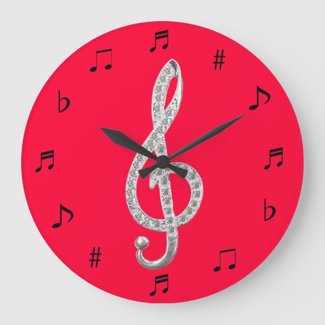 Music Clock Große Wanduhr (Vorderseite)