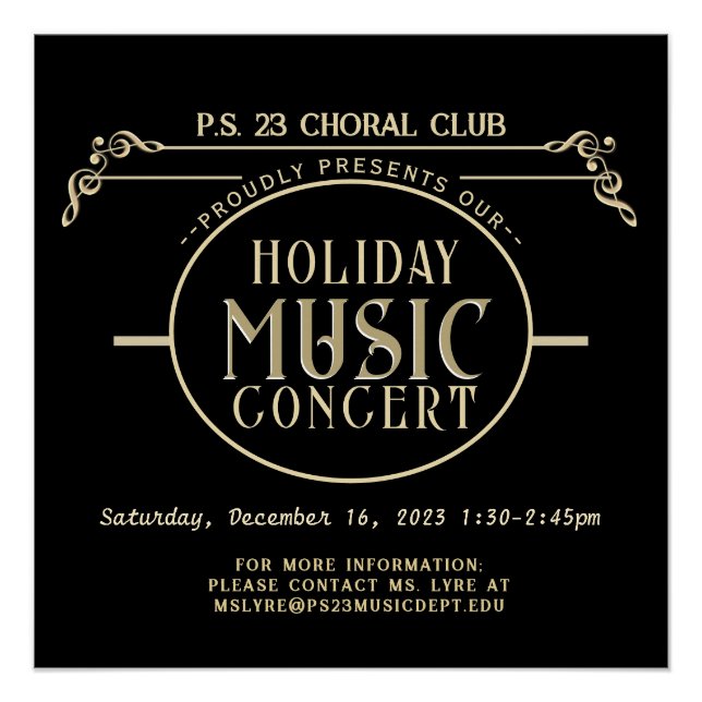 Music Club School Chorchor Group Event Poster (Vorderseite)
