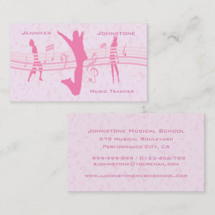 Music Dance and Drama Pink Werbung Visitenkarte
