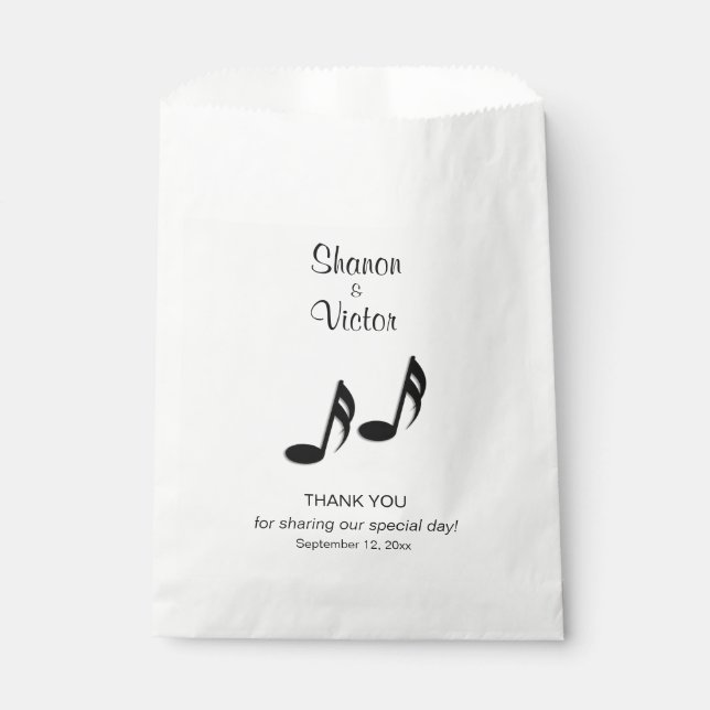 Music Design Wedding Vielen Dank Geschenktütchen (Vorderseite)