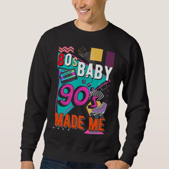 Music Disco 80er der 90er Jahre Geboren Liebe Sweatshirt (Vorderseite)