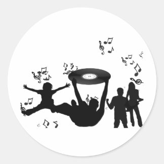 Music Disco People Dance Runder Aufkleber