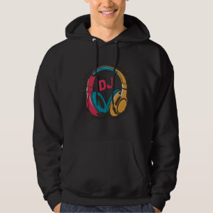 Music DJ bunt Headphones Black Hoodie