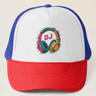 Music DJ bunte Headphones Truckerkappe