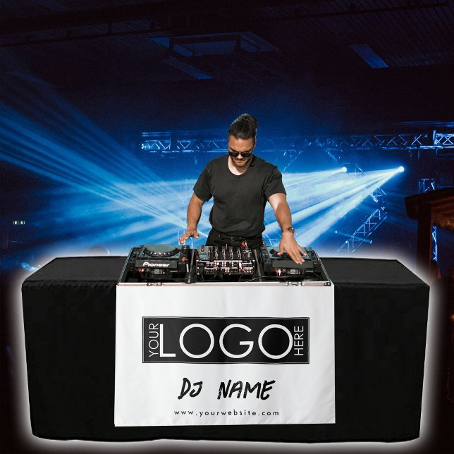 Music DJ Business Logo Modern Table Runner Banner Wandteppich (Music DJ Business Logo Modern Table Runner Banner Tapestry)