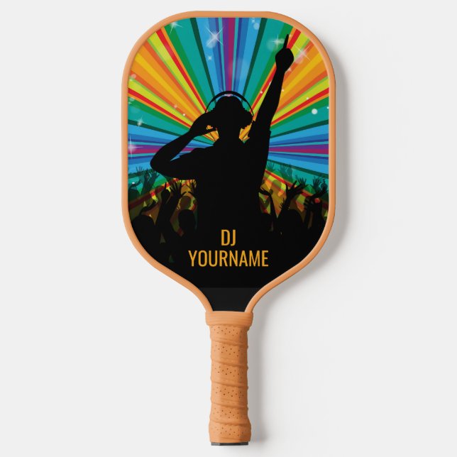 Music DJ individuelle Name Pickleball Schläger (Vorderseite)