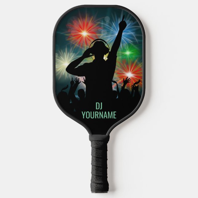 Music DJ individuelle Name Pickleball Schläger (Vorderseite)